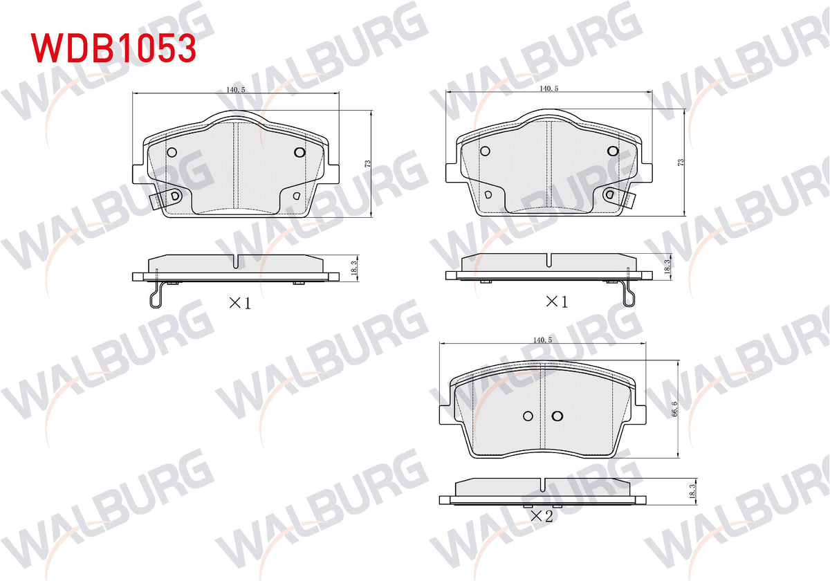 WALBURG WDB1053 Brake Pad Front Volvo Xc40 2018 — Brake Pads