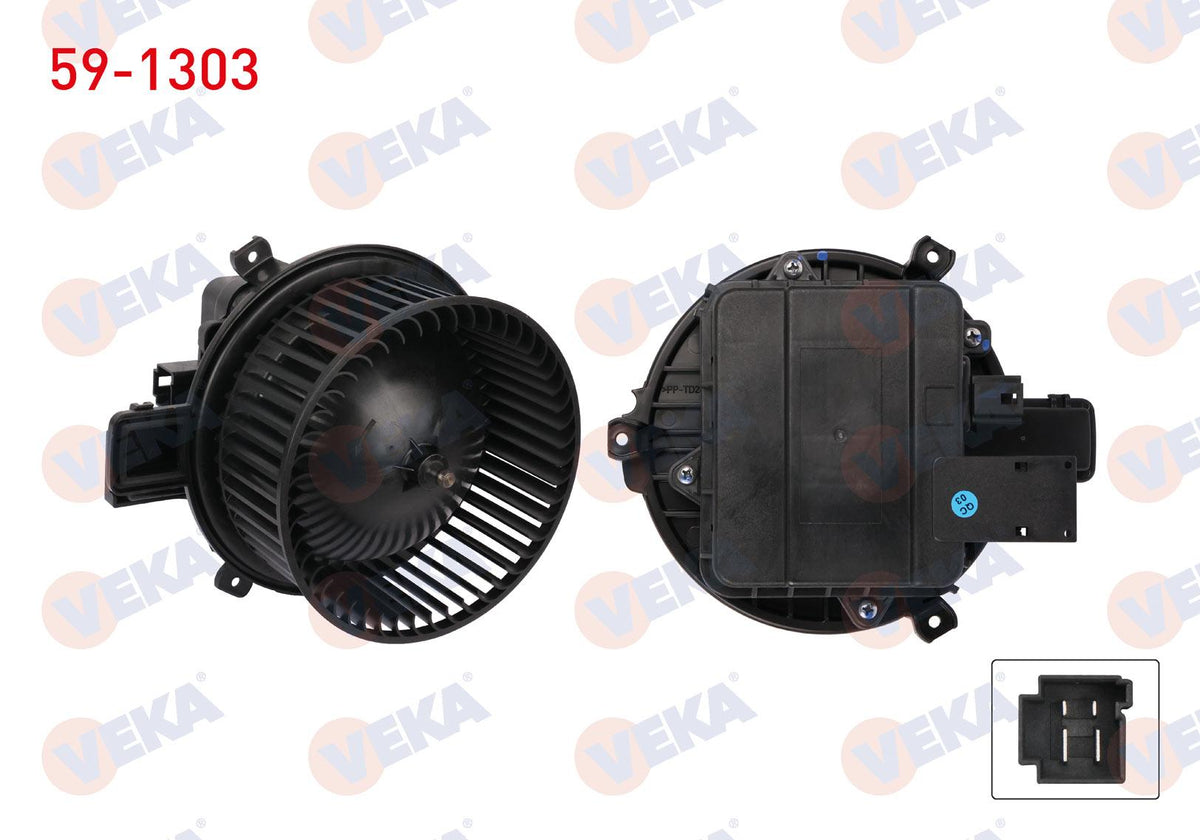 Veka 59-1303 Heater Motor Audi A4 B9 2016-/ A5 (F53, F5p) 2016-/ A6 C8 (4A2) 2018-/ A7 (4Ka) 2018-/ A8 D5 2 — Heater & Blower