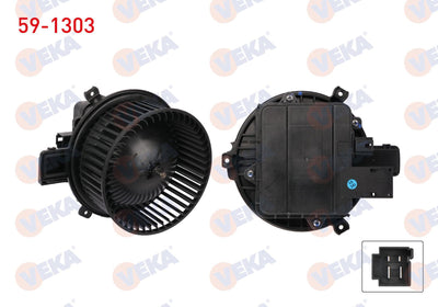 Veka 59-1303 Heater Motor Audi A4 B9 2016-/ A5 (F53, F5p) 2016-/ A6 C8 (4A2) 2018-/ A7 (4Ka) 2018-/ A8 D5 2 — Heater & Blower