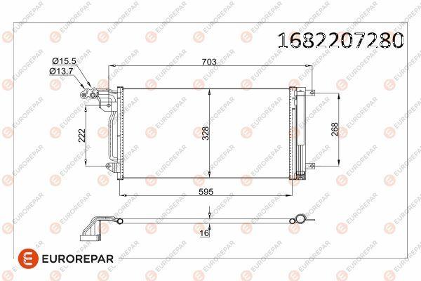 Eurorepar 1682207380 Psa / Erp A/C Condenser Audi A1 Polo 1.2 Tfs I 1.4 TFSI 342395 — Condensers & Evaporators