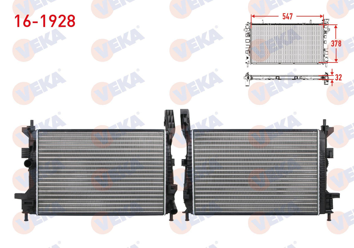 Veka 16-1928 Su Radiator Mechanical Ford Focus III 1.6 TDCi M-T Ac + /-2011 — Radiators & Fans