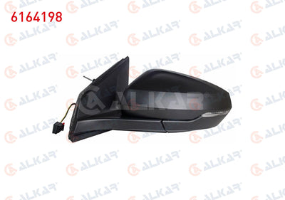 Alkar 6164198 Outer Rear View Mirror Left Mechanical Aspheric with Turn Signal 2 Pin Volkswagen P — Tail, Signal & Reflectors