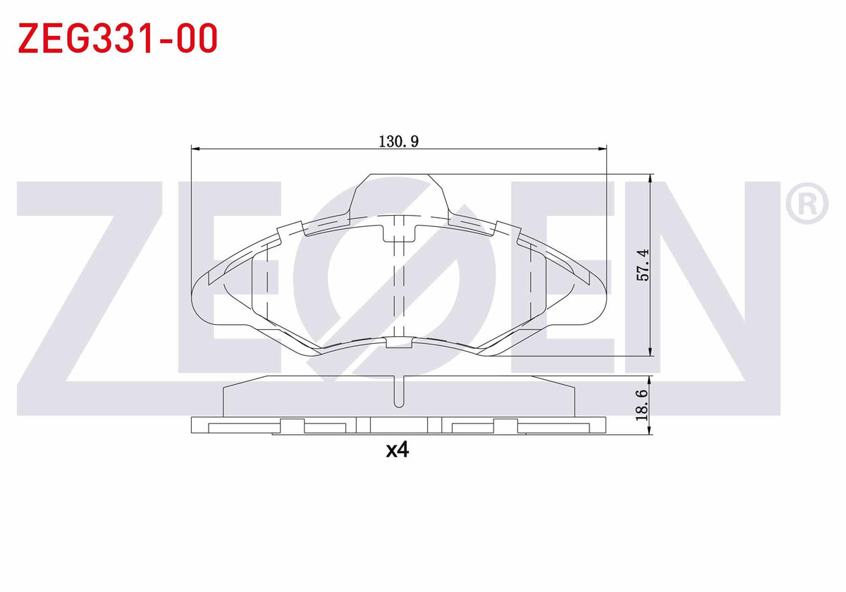 Zegen ZEG331-00 Brake Pad Front Ford Escort VI 1.3 1992-1995 / Escort VI 1.6i 1992-1995 / Escort VI 1.4 1992-199 — Brake Pads
