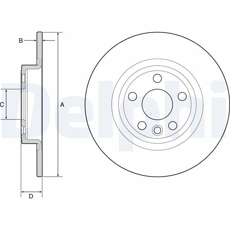 Delphi BG4930C Brake Disc Discovery Sport 2.0 D Rear Set — Brake Rotors & Drums