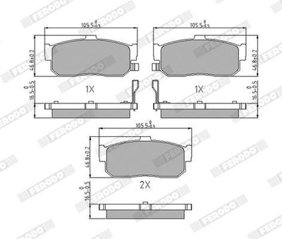 Ferodo FDB796 Brake Pad Rear Nissan Almera Maxima 96-00 95-03 — Brake Pads