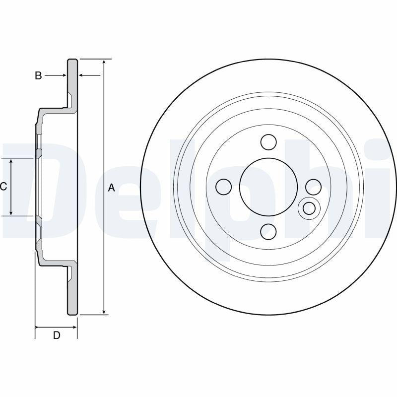 Delphi BG4560C Brake Disc (Twin Pack)-Painted, Deliksiz — Brake Rotors & Drums