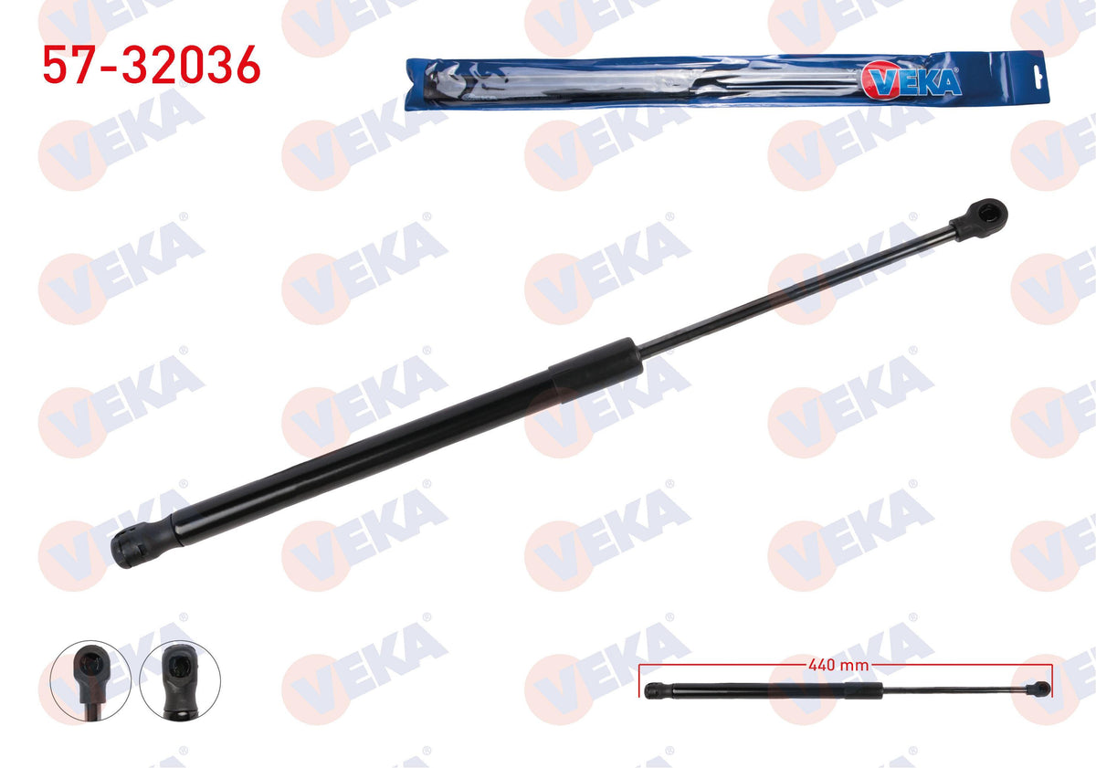 Veka 57-32036 Trunk Gas Strut 440mm / 100N Opel Astra J 2012-| Set of 2 — Support Rods & Struts