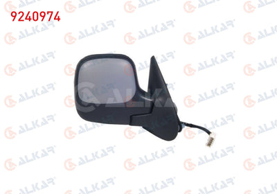 Alkar 9240974 Outer Rear View Mirror Right Electric Heated Primed 5 Pin Citroen Berlingo 1996-2011 / Peugeot Partne — Mirrors