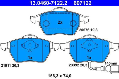 ATE 13.0460-7122.2 Brake Pad — Brake Pads