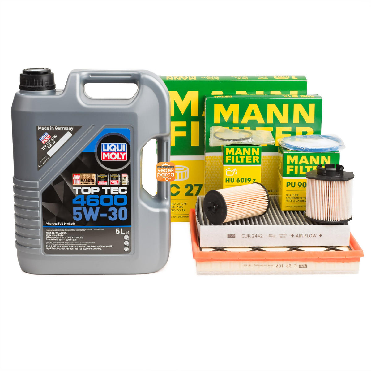Scheduled Service Set 1.6 Diesel Astra J ( LIQUI Moly 4600 5w30 5 lt + Mann Fil — Auto Parts Hall, Maintenance & Service Kits