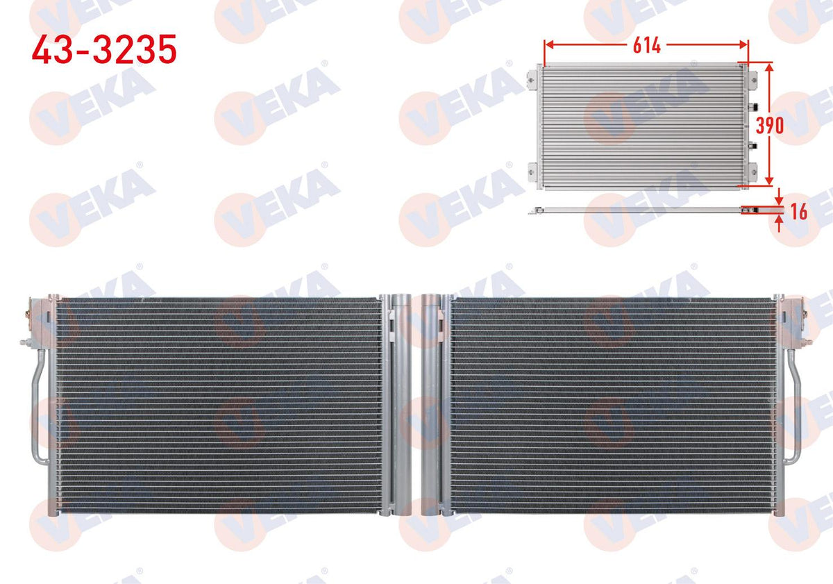 Veka 43-3235 A/C Condenser Opel Insignia B 1.5-1.6 CDTi 2017 — Condensers & Evaporators