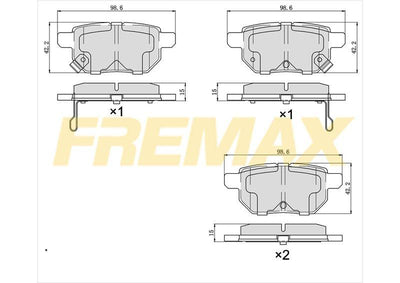 Fremax FBP-1642 Rear Brake Pad (Corbon Formula) Toyota Corolla E150 07-14 — Brake Pads