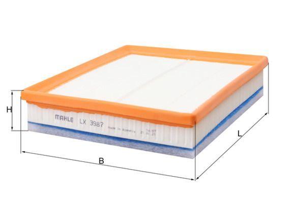 mahle lx3987 air filter, product specifications of mahle lx3987 air filter MAHLE LX3987 Air Filter - Compatibility with Peugeot and Citroën Models | 238 mm x 205 mm x 47.3 mm MAHLE LX3987 Air Filter for Cars mahle, air-filter, car-parts, automotive, peugeot, citroen, engine-maintenance, car-owners, ai-generated, lx3987