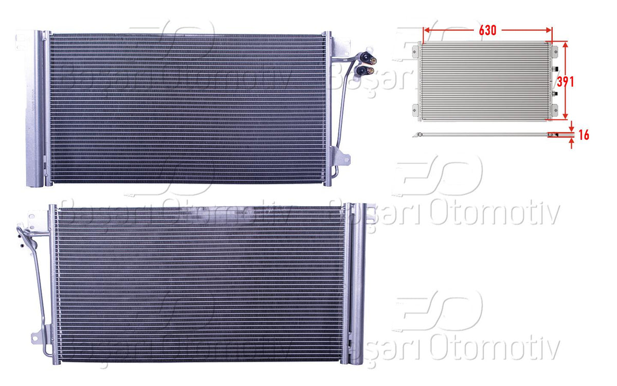 Wisco 7H0820411B A/C Condenser 630X391x16 VW T5 1.9 TDI 2.0 2.0 TSI 2.5 TDI 3.2 03 > — Condensers & Evaporators