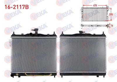 Veka 16-2117B Water Radiator Brazing Hyundai Getz (Tb) 1.3i A-T 2002-2008 — Radiators & Fans