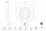 BOSCH Rear Brake Disc Vectra C — Brake Rotors & Drums