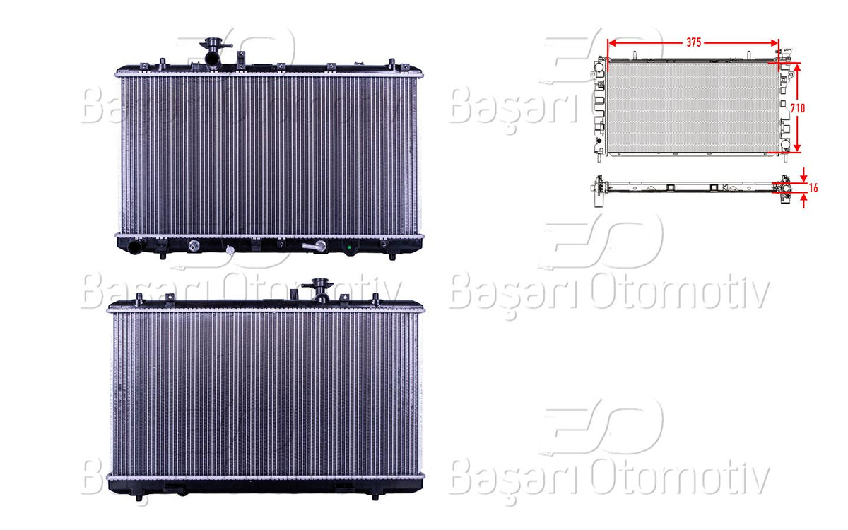 Wisco 3113568-00 Water Radiator Brazing At 375X710x16 mm Suzuki Sx4 1.6. Fiat Sedici 07 > — Radiators & Fans
