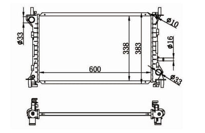 MGA 80542 Water Radiator (Ford: Focus 2.0 98 > 05) Zetec — Radiators & Fans