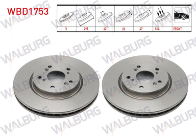 WALBURG WBD1753 Brake Disc Front Byd Atto 3 2022-| Set of 2 — Brake Rotors & Drums