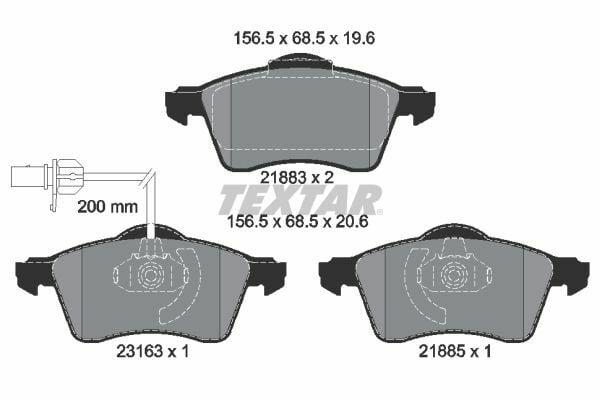 TEXTAR Brake Pads for VW T4 - Front 2.5 TDI Model (1999+)