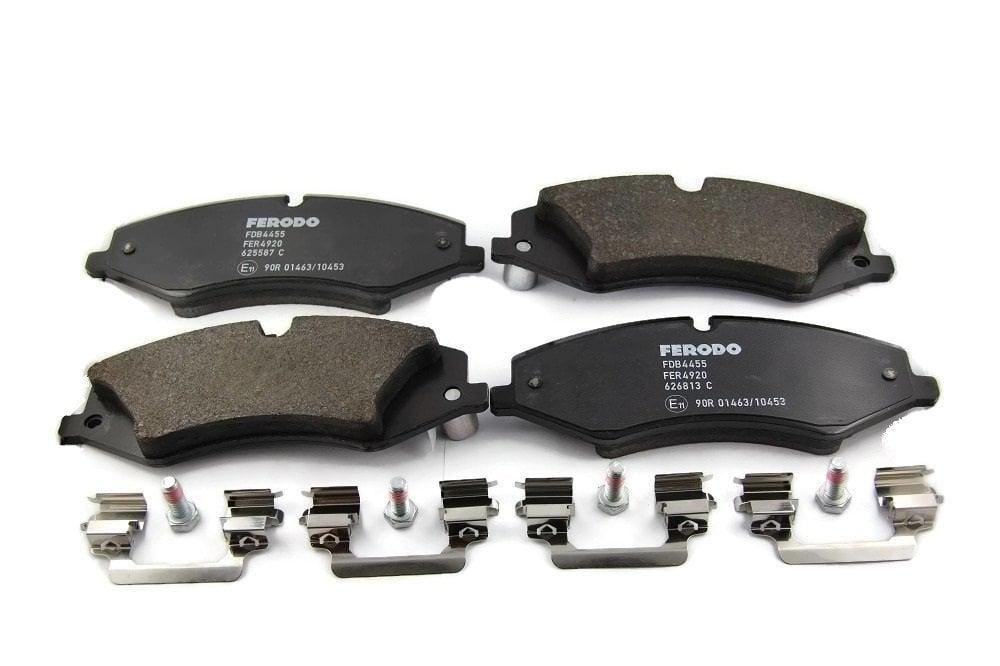 FERODO FDB4455 Front Brake Pad Set for Land Rover, Brake pads for Range Rover Sport models, FERODO brake pads compatible with 19 inch wheels FERODO FDB4455 Front Brake Pad Set - Compatible with Land Rover Range Rover Sport (2013 and Later) | 19 in. Wheel Size FERODO FDB4455 Front Brake Pad Set for Range Rover Sport ferodo, fdb4455, range-rover-sport, brake-pads, front-brake-pads, car-parts, land-rover-accessories, vehicle-maintenance, braking-system, ai-generated