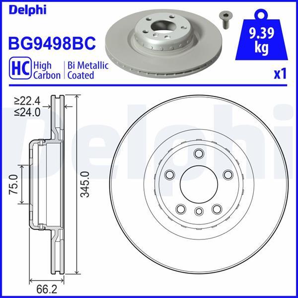 Delphi BG9498BC Brake Disc Rear M BMW F20 F30 11 > — Brake Rotors & Drums