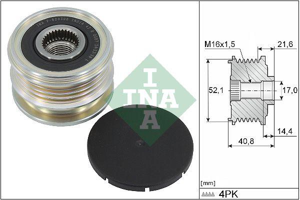 INA 535034510 Alternator Pulley 17 > Clio.V-Symbol-Logan-Sandero