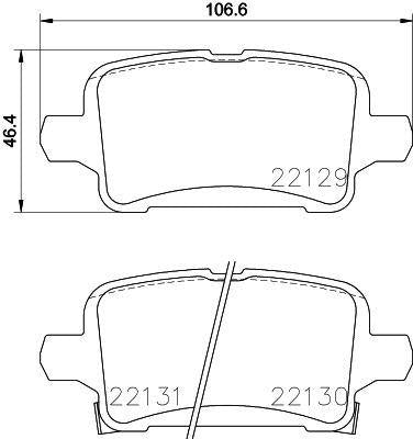 MGA 55678 Brake Pad Brake Rear-(Opel: Astra K /Insignia B 2016 >) Wva 22129 — Brake Pads