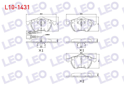 LEO L10-1431 Brake Pad Front with Connector Volkswagen Golf IV 1.9 TDI 1997-2005 / 1.8 T 1997-2005 / Bora 1.8 T — Brake Pads