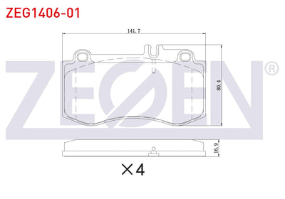 Zegen ZEG1406-01 Brake Pad Front Mercedes CLS (C218) CLS 350 CDI 2012 — Brake Pads