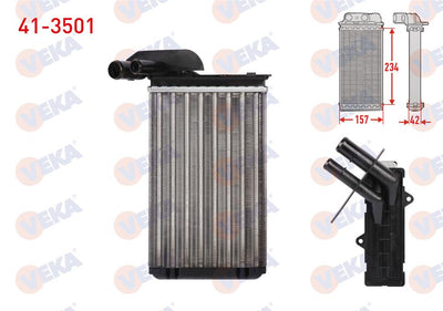 Veka 41-3501 Heater Core Mechanical Renault R19 1.4 1988-2001 — Heater & Blower