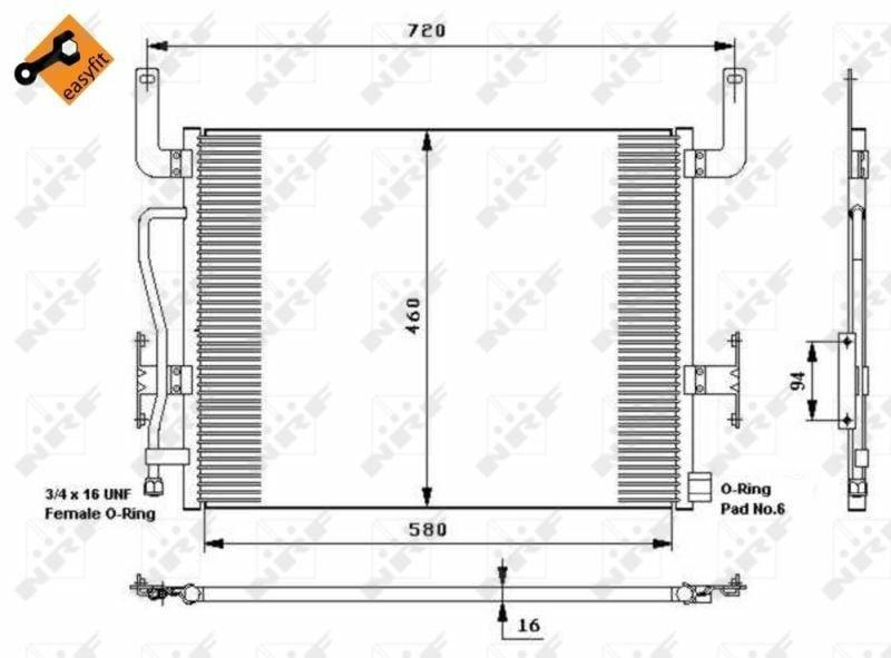 nrf 35655 condenser radiator for renault trucks, detail view of nrf 35655 condenser, installation of nrf 35655 in renault trucks NRF 35655 | Condenser (A/C) Radiator for Renault Trucks Premium / Kerax 385 / 400 / 420 (1996-2004) | 580mm x 460mm NRF 35655 Condenser for Renault Trucks renault-trucks, kondenser, radiator, nrf-35655, a-c, truck-accessories, cooling-system, mechanics, truck-owners, ai-generated