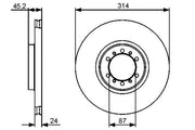 bosch front brake discs for mitsubishi l200, high-performance ventilated brake disks, technical specifications of bosch brake discs BOSCH Front Brake Discs for Mitsubishi L200 (2002-2005) - High-Performance Ventilated Disks for Vehicle Owners & Mechanics | 2 Pack BOSCH Front Brake Discs for Mitsubishi L200 - 314mm bosch, brake-discs, mitsubishi-l200, automobile-parts, ventilated-brake-disks, mechanics, car-maintenance, high-performance, 2-pack, ai-generated