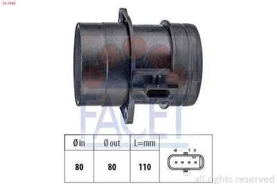 Facet 10.1446 Air Mass Air Flow Sensor Q5/Caddy III/Passat CC/Polo/Scirocco/Tiguan/Transporter T6 — Engine Management Sensors