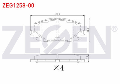 Zegen ZEG1258-00 Brake Pad Front Toyota Yaris (P9) 1.0 Vvt-I 2006-2010 / Yaris (P9) 1.3 Vvt-I 2006-2010 / Yaris — Brake Pads