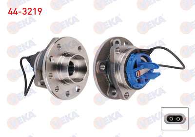 Veka 44-3219 Wheel Hub Left-Right Front with Bearing Opel Vectra C 1.6 16V 5 Lug ABS with Sensor 2002-2008 — Hub Assemblies