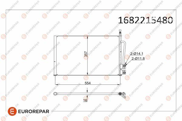 Eurorepar 1682215480 A/C Condenser Ford Fiesta V / Fusion 1.4 Gasoline-Diesel / Mazda 2 (DY) 2002 — Condensers & Evaporators