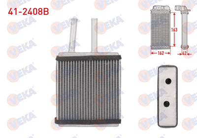 Veka 41-2408B Heater Radiator Brazing Kia Sportage (K00) 2.0i 1994-2004 — Radiators & Fans