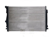 behr coolant radiator for vw golf passat tiguan, close-up of behr CR2055001S radiator BEHR CR2055001S Coolant Radiator - Durable Plastic Design for VW Golf, Passat, Tiguan, Audi, Seat | Size: 25.6 x 17.8 x 0.9 in BEHR Coolant Radiator for VW Golf, Passat, Tiguan behr, coolant-radiator, vw-golf, vwpassat, vw-tiguan, audi-a3, seat-leon, skoda-octavia, car-parts, ai-generated