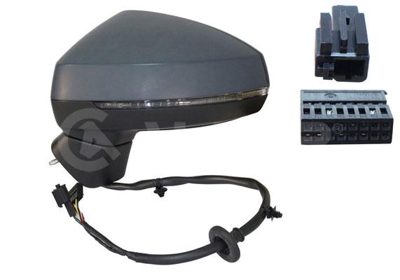 Alkar 6139782 Outer Rear View Mirror Left Electric Aspheric Heated Primed with Turn Signal 8 Pin — Tail, Signal & Reflectors