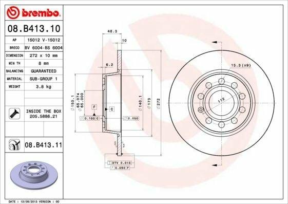 BREMBO Rear Brake Disks - High-Performance for VW Caddy, Golf and 3 more models — Brake Rotors & Drums