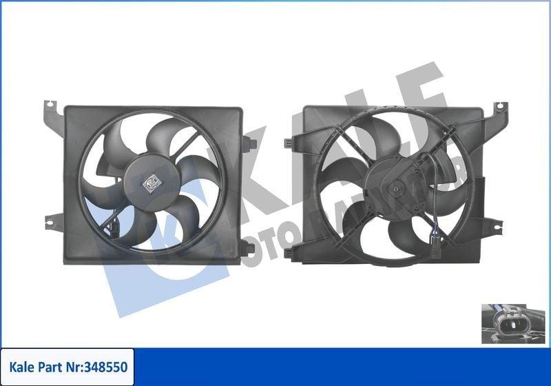 KALE 348550 Fan Motor + Davlumbaz for 06-11 Accent Era 1.4Gl - 90W Performance — Glass & Trim