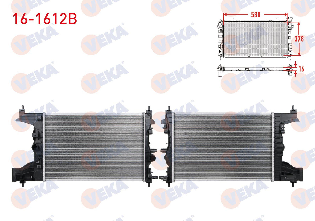 Veka 16-1612B Su Radiator Brazing Opel Astra J 1.6i M-T 2009-2016 — Radiators & Fans