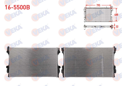 Veka 16-5500B Water Radiator Brazing Porsche Panamera 3.6 A-T 2010 — Radiators & Fans