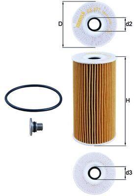 Mahle OX377D Oil Filter-(Eleman Tip)-(Hyundai Ix35 10 / Sportage 10 / Sorento 10 / Tucson 10 / 14