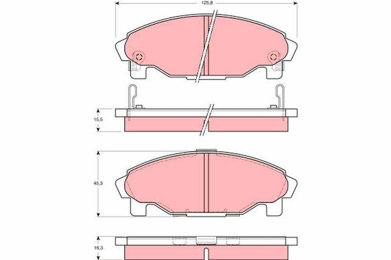 TRW GDB3071 Brake Pad Set - Front Brake Pads for Charade IV and Gran Move