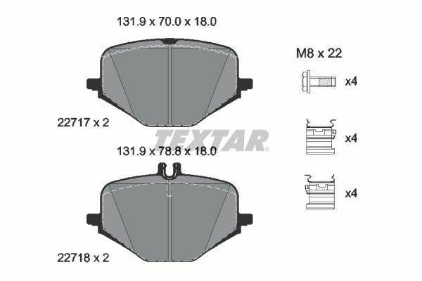 TEXTAR 2271701 Front Brake Pad 167 / 463 — Brake Pads