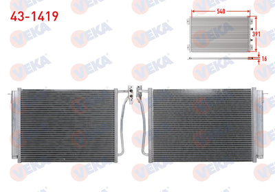 Veka 43-1419 A/C Condenser BMW X5 (E53) 3.0i 2000-2007 — Condensers & Evaporators