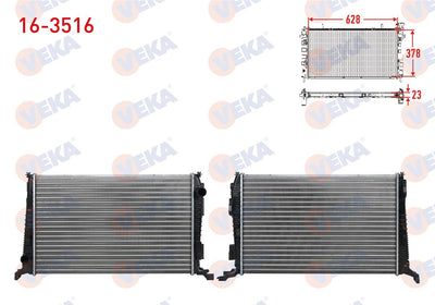 Veka 16-3516 Water Radiator Mechanical Dacia Duster 1.5 dCi (K9k 892-894-896-898) 4X4 M-T Ac + 110 Hp 2010 — Radiators & Fans
