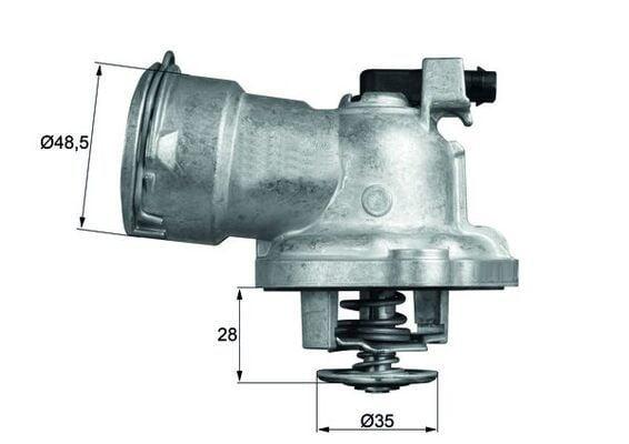 mahle tm2887 thermostat for car engines, 87c thermostat packaging dimensions, mahle thermostat installation example MAHLE TM2887 Thermostat - 87°C (For W203-W204, W211) | Ideal for Car Owners & Mechanics MAHLE TM2887 Thermostat - 87°C for W203-W204, W211 mahle, thermostat, car-parts, cooling-system, car-owners, mechanics, automotive-repair, engine-temperature, reliable-seal, ai-generated